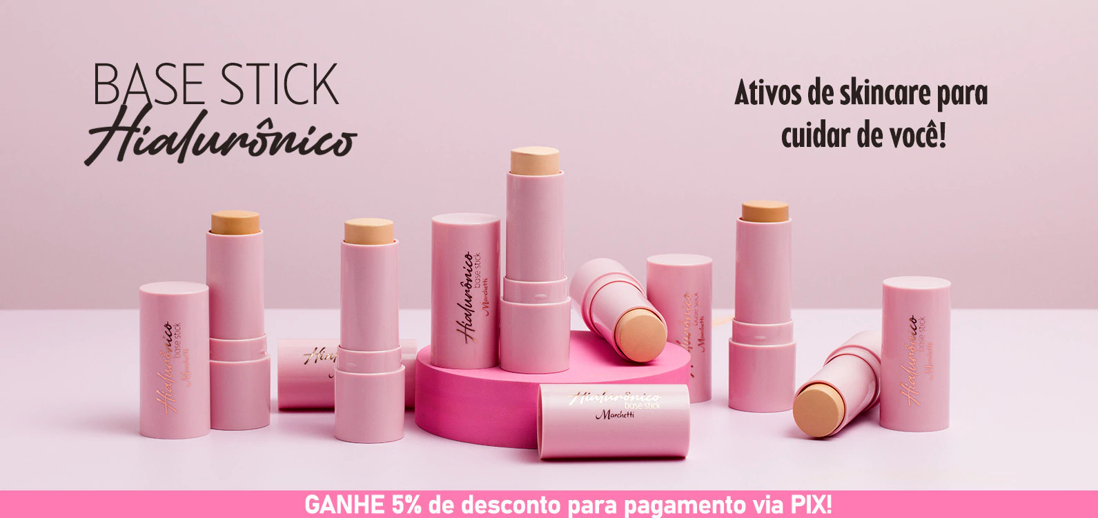 Base Stick Hialurônico Marchetti — ativos de skincare para cuidar de você