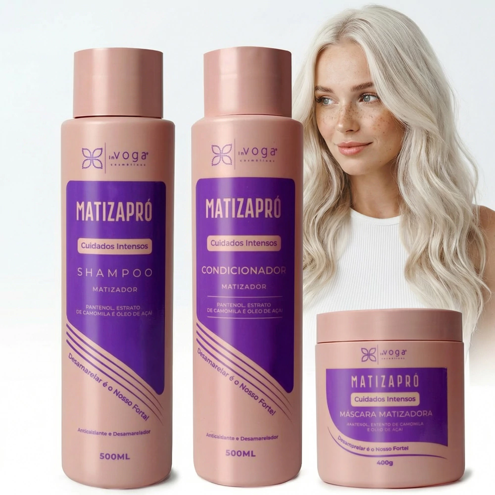 Kit Shampoo, Condicionador e Máscara MatizaPró